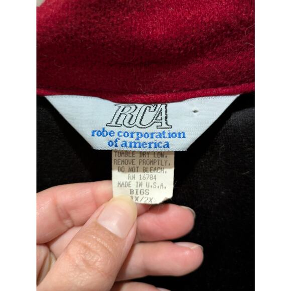 RCA Robe Corporation of America Robe Men's 1X Black Red with Tie Classic Vintage - Picture 7 of 14